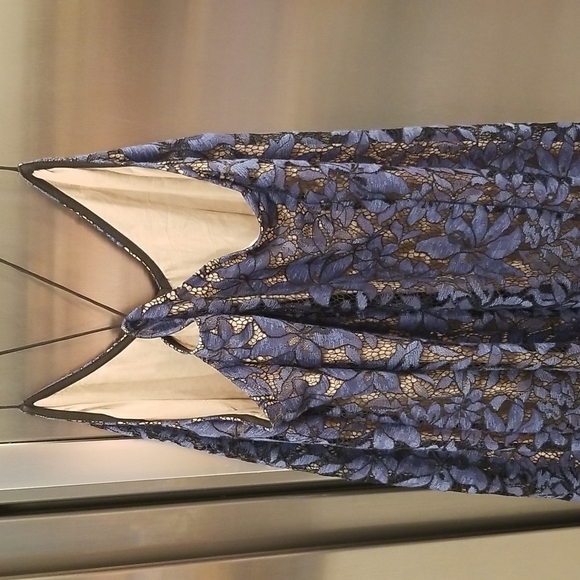 💕MOULINETTE SOEURS ANTHROPOLOGIE💕 Celestial Lace Maxi Dress Navy Blue 12 NWOT - Picture 11 of 14